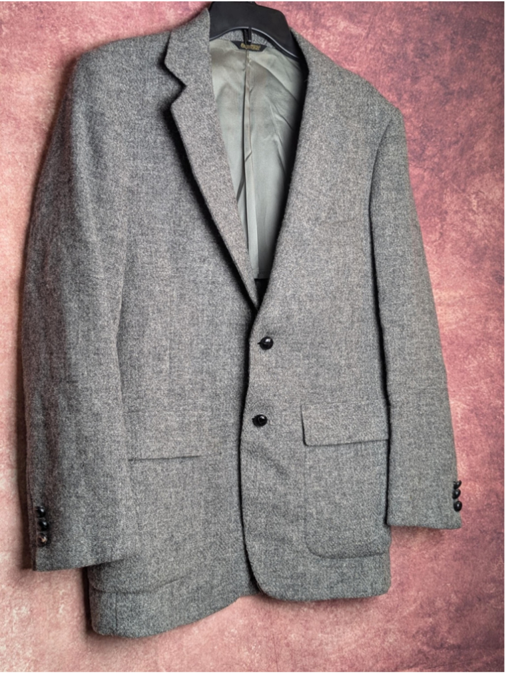 Vintage Horne's Men's Gray Tweed Blazer 38R Wall Street Collection Sport